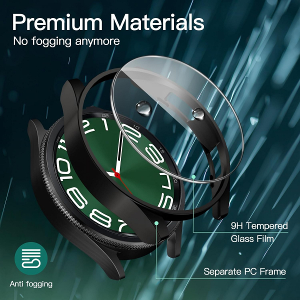 JETech Galaxy Watch 6 Classic 47mm Bumper Klf-Black Clear Silver Rose Gold