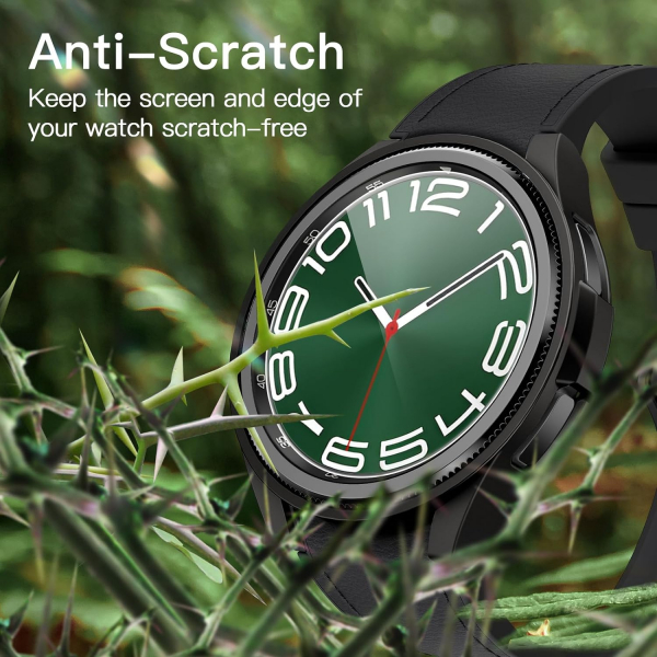JETech Galaxy Watch 6 Classic 47mm Bumper Klf-Black Clear Silver Blue