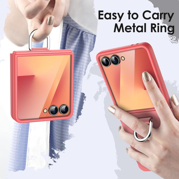 JETech Galaxy Z Flip 7 Uyumlu Klf-Coralred