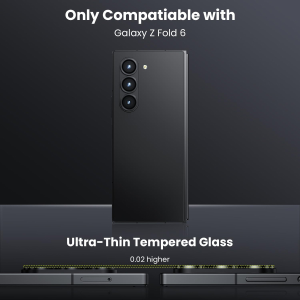 WSKEN Galaxy Z Fold 6 Kamera Lens Koruyucu (3 Adet)-Black