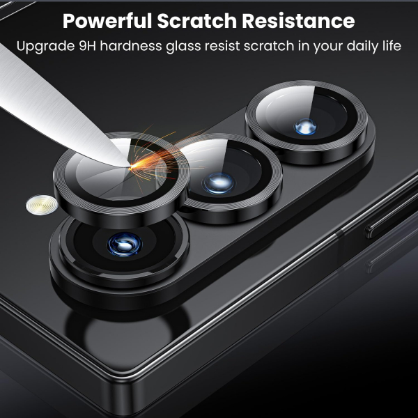 WSKEN Galaxy Z Fold 6 Kamera Lens Koruyucu (3 Adet)-Black