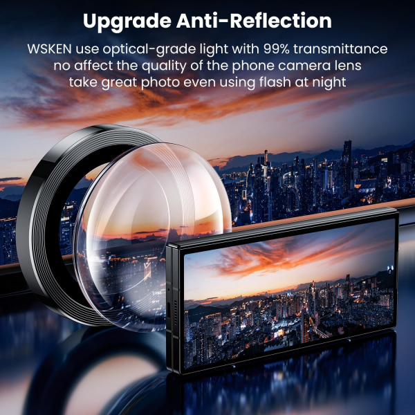 WSKEN Galaxy Z Fold 6 Kamera Lens Koruyucu (3 Adet)-Black