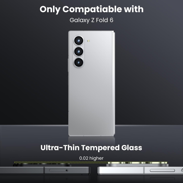 WSKEN Galaxy Z Fold 6 Kamera Lens Koruyucu (3 Adet)-Silver