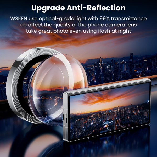 WSKEN Galaxy Z Fold 6 Kamera Lens Koruyucu (3 Adet)-Silver