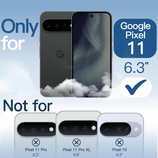 JETech Google Pixel 11 Manyetik �effaf K�l�f-Black
