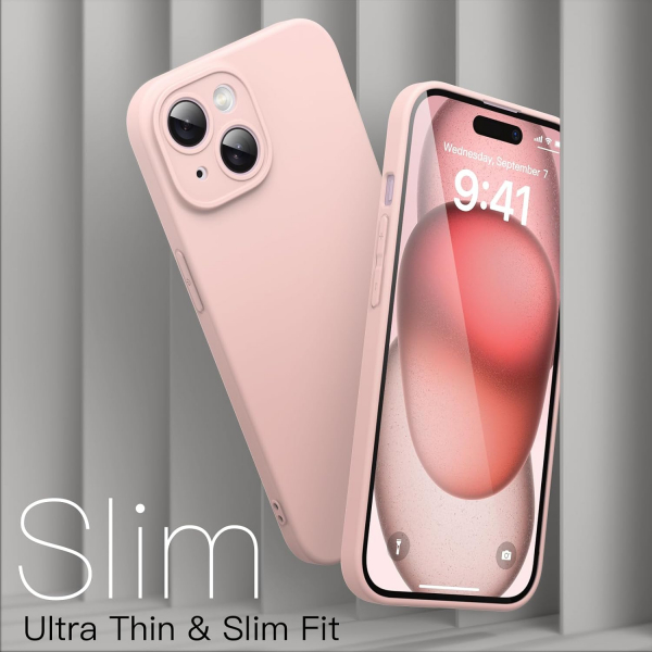 JETech nce iPhone 15 Plus Mat Klf-Pink