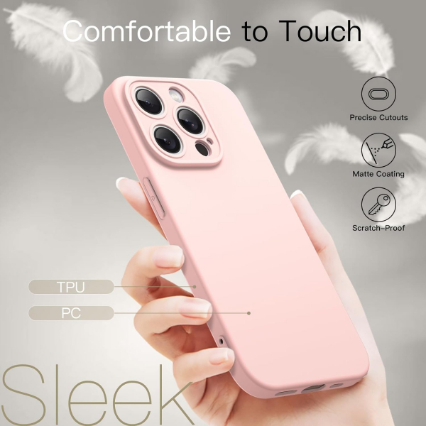 JETech nce iPhone 15 Pro Mat Klf-Pink