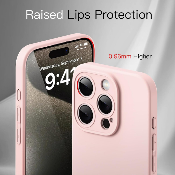 JETech nce iPhone 15 Pro Mat Klf-Pink