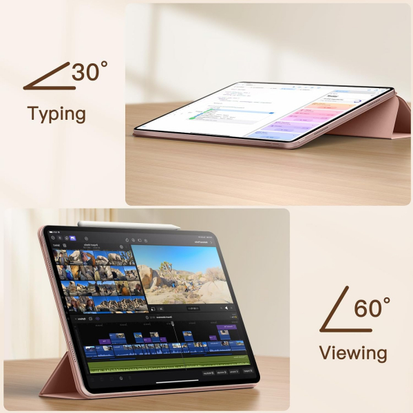 JETech Manyetik iPad Air M2 Klf (11 in)-Rose Gold