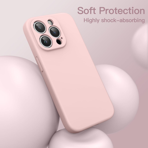 JETech Manyetik iPhone 15 Pro Silikon Klf -Pink
