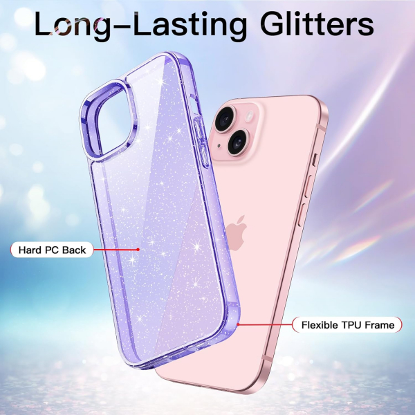 JETech Parltl iPhone 15 Klf -Light Purple 