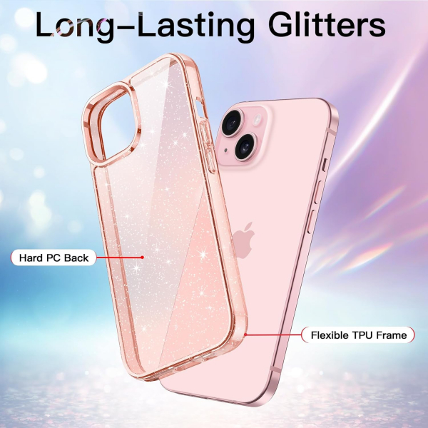 JETech Parltl iPhone 15 Klf -Rose Gold