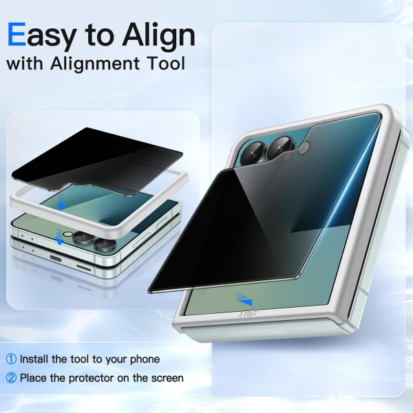 JETech Galaxy Z Flip 7 Privacy Ekran Koruyucu (2 Adet)