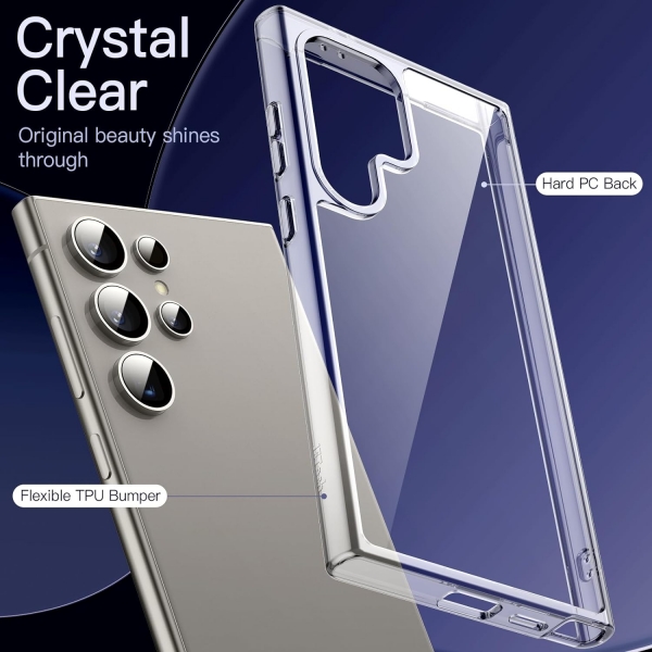 JETech Samsung Galaxy S24 Ultra Bumper Klf-Clear