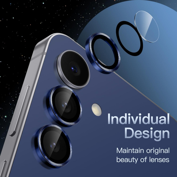 JETech Samsung Galaxy S25 FE Kamera Lens Koruyucu-Navy Blue