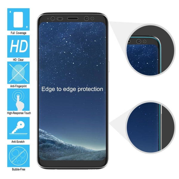 JETech Samsung Galaxy S8 Temperli Cam Ekran Koruyucu (2 Adet)