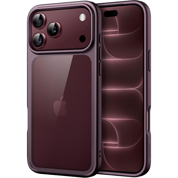 JETech �effaf iPhone 18 Pro Max Bumper K�l�f-Dark Cherry