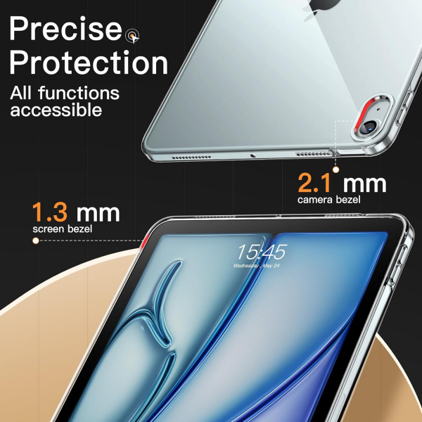 JETech Slim iPad Air 6.Nesil Klf (11 in)-Clear