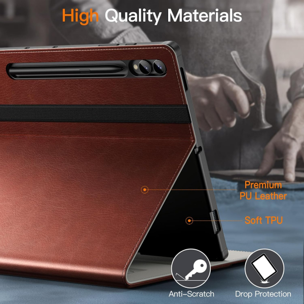 JETech Standl Folio Galaxy Tab S9/S10 Ultra Klf-Brown