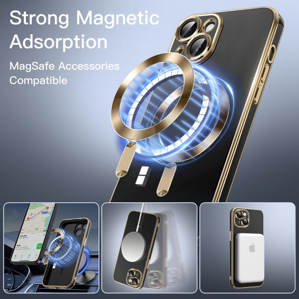 JETech Apple iPhone 15 Electroplated Klf-Black