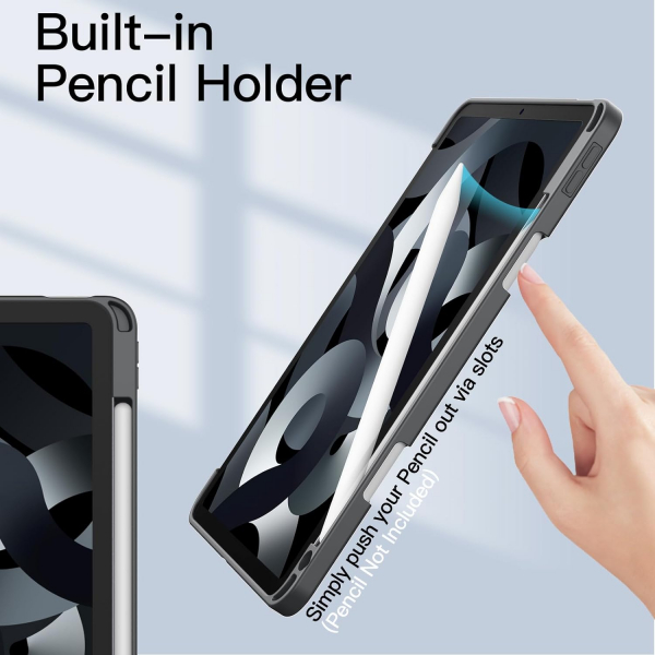 JETech Kalem Blmeli iPad Air 5/4.Nesil Klf(10.9 in)-Dark Grey