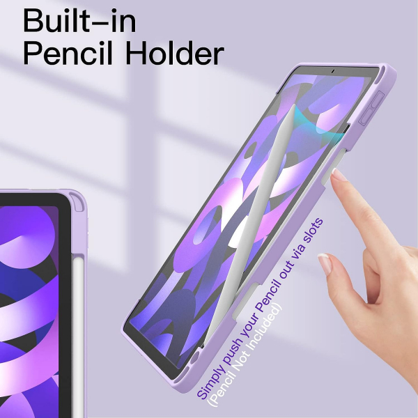JETech Kalem Blmeli iPad Air 5/4.Nesil Klf(10.9 in)-Light Purple 
