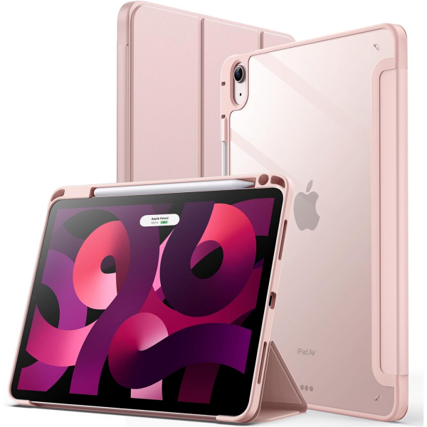 JETech Kalem Blmeli iPad Air 5/4.Nesil Klf(10.9 in)-Rose Gold