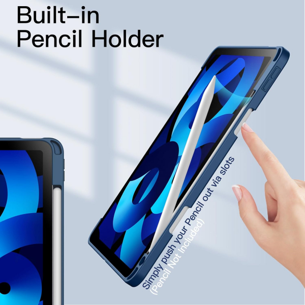 JETech Kalem Blmeli iPad Air 5/4.Nesil Klf(10.9 in)-Blue