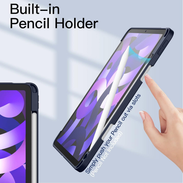 JETech Kalem Blmeli iPad Air 5/4.Nesil Klf(10.9 in)-Deep Navy