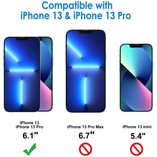 JETech iPhone 13/13 Pro 6.1 in Ekran Koruyucu (2 Adet)