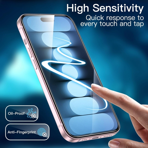 JETech Apple iPhone 15 Temperli Cam Ekran Koruyucu (3 Adet)