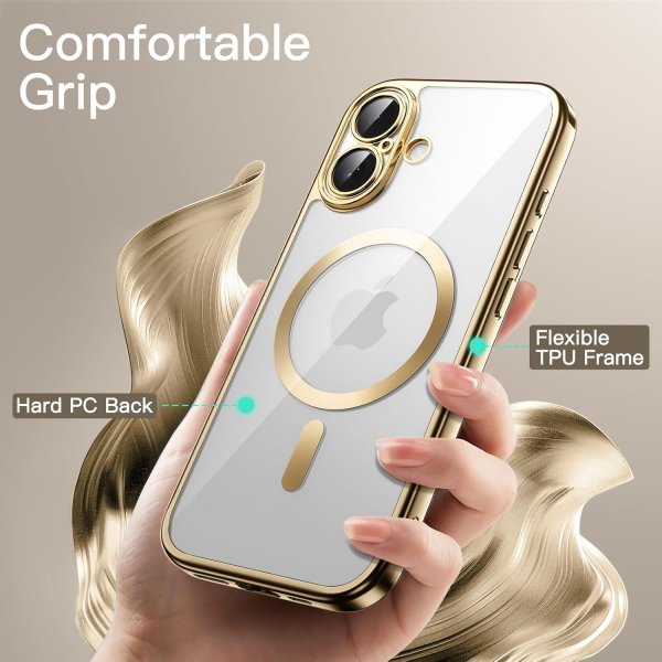 JETech iPhone 17 effaf MagSafe Klf -Gold