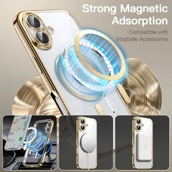 JETech iPhone 17 effaf MagSafe Klf -Gold