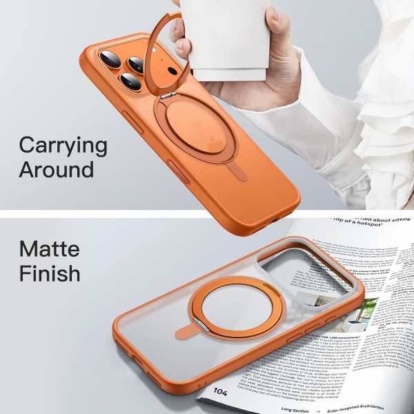 JETech iPhone 17 Pro Max 360 Dndrlebilir Klf-Orange