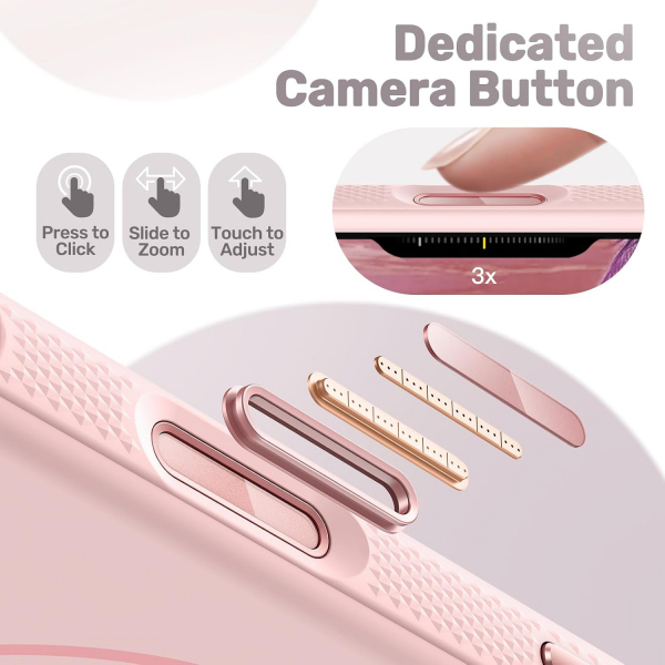 JETech iPhone 18 Pro Manyetik Silikon K�l�f-Light Pink