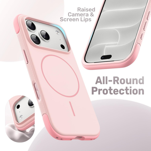 JETech iPhone 18 Pro Manyetik Silikon K�l�f-Light Pink