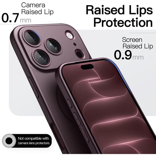 JETech iPhone 18 Pro Max Manyetik �nce K�l�f-Dark Cherry