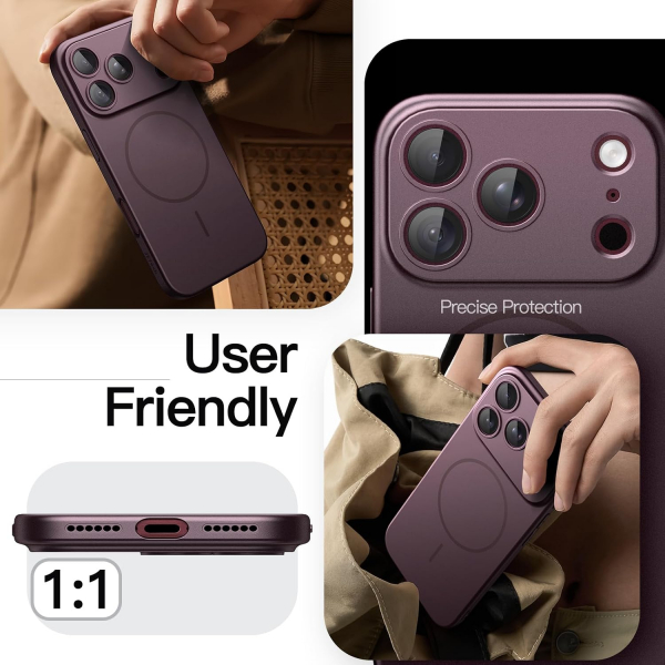 JETech iPhone 18 Pro Max Manyetik �nce K�l�f-Dark Cherry