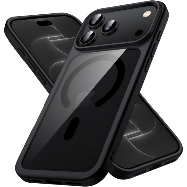 JETech iPhone 18 Pro Max Manyetik �effaf K�l�f-Black