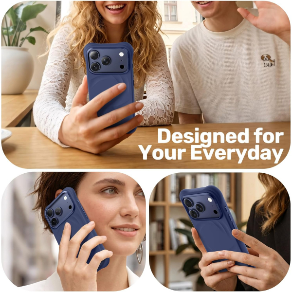JETech iPhone 18 Pro Max Manyetik Silikon K�l�f-Deep Blue