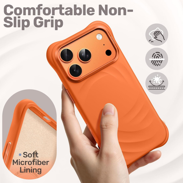 JETech iPhone 18 Pro Max Manyetik Silikon K�l�f-Orange
