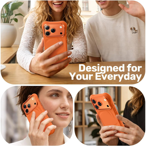 JETech iPhone 18 Pro Max Manyetik Silikon K�l�f-Orange