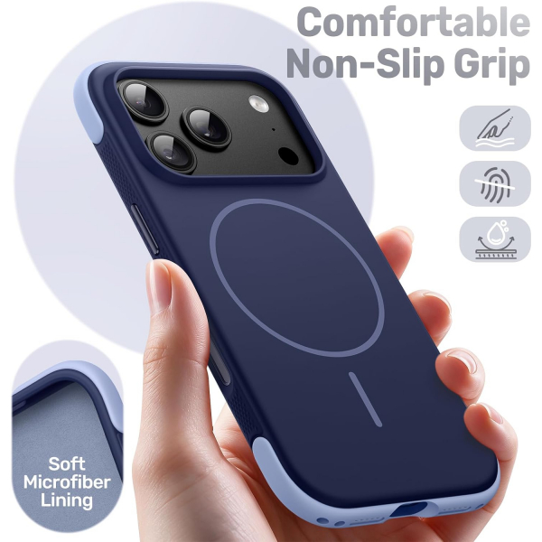 JETech iPhone 18 Pro Max Manyetik Silikon K�l�f-Deep Blue