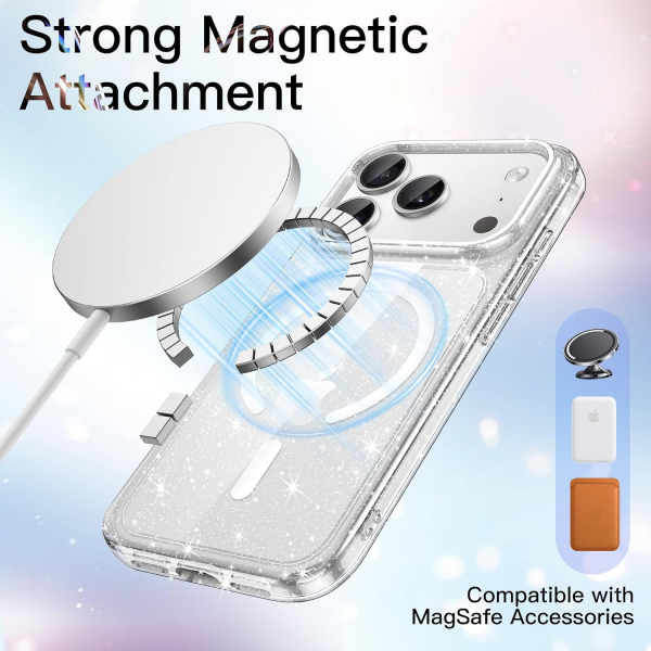 JETech iPhone 18 Pro Max Simli Manyetik K�l�f-Clear