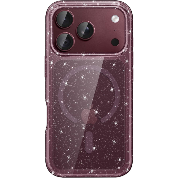 JETech iPhone 18 Pro Max Simli Manyetik K�l�f-Dark Cherry