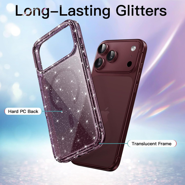JETech iPhone 18 Pro Max Simli Manyetik K�l�f-Dark Cherry