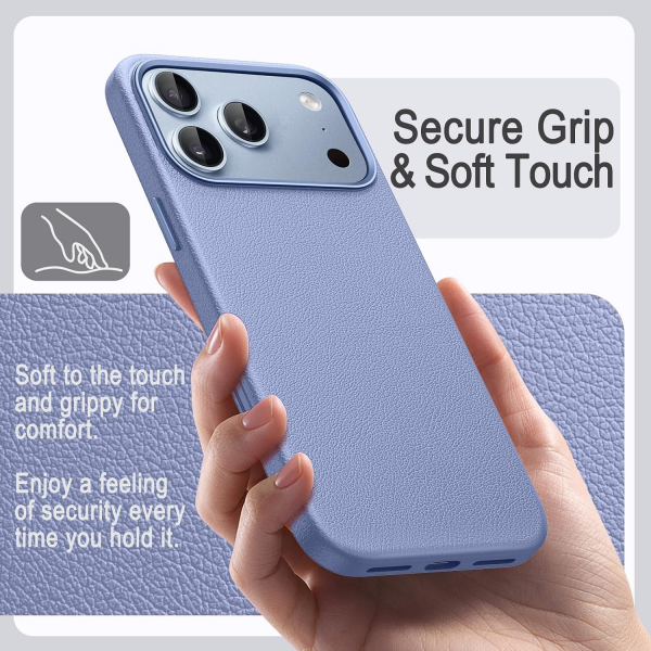 JETech iPhone 18 Pro Max Vegan Deri MagSafe K�l�f-Glacier