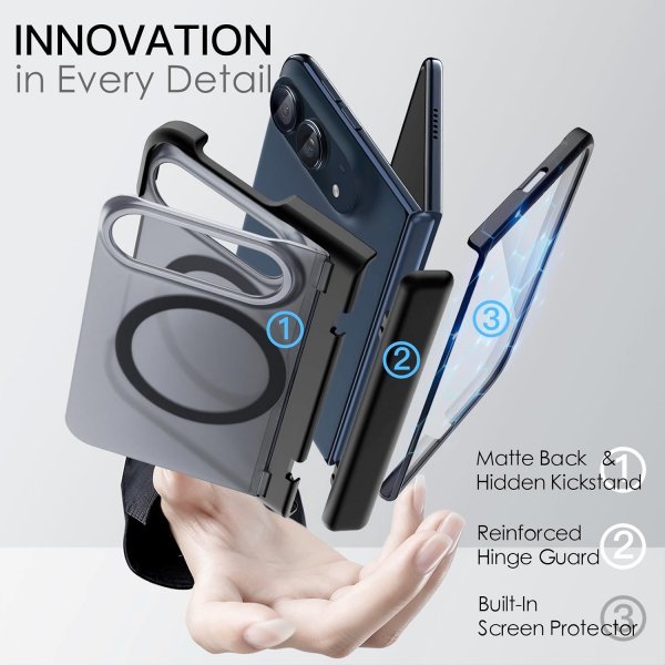 JETech  iPhone Duo Manyetik Mat Gizli Standl� K�l�f