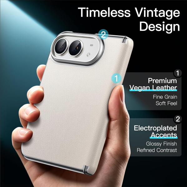 JETech iPhone Duo Vegan Deri K�l�f -White