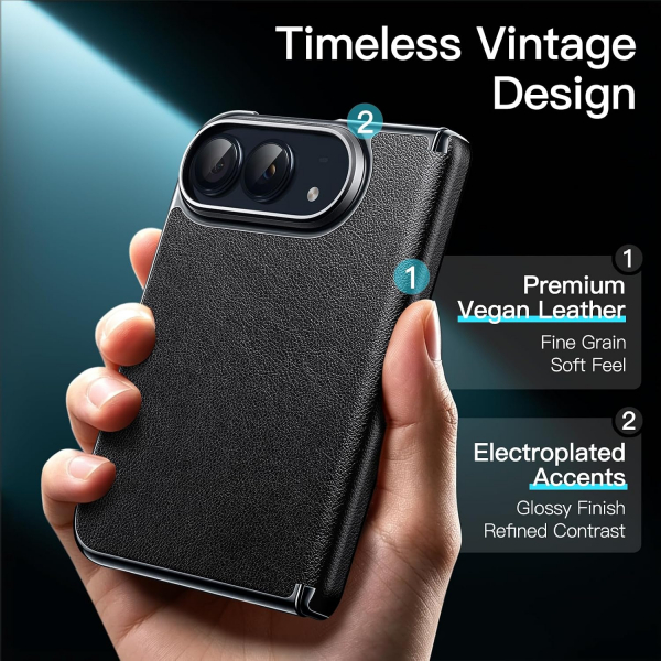 JETech iPhone Duo Vegan Deri K�l�f -Black